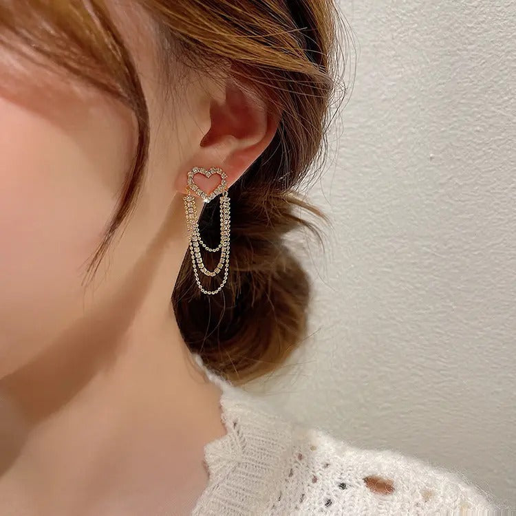 Aretes Corazón de Circón Brillante